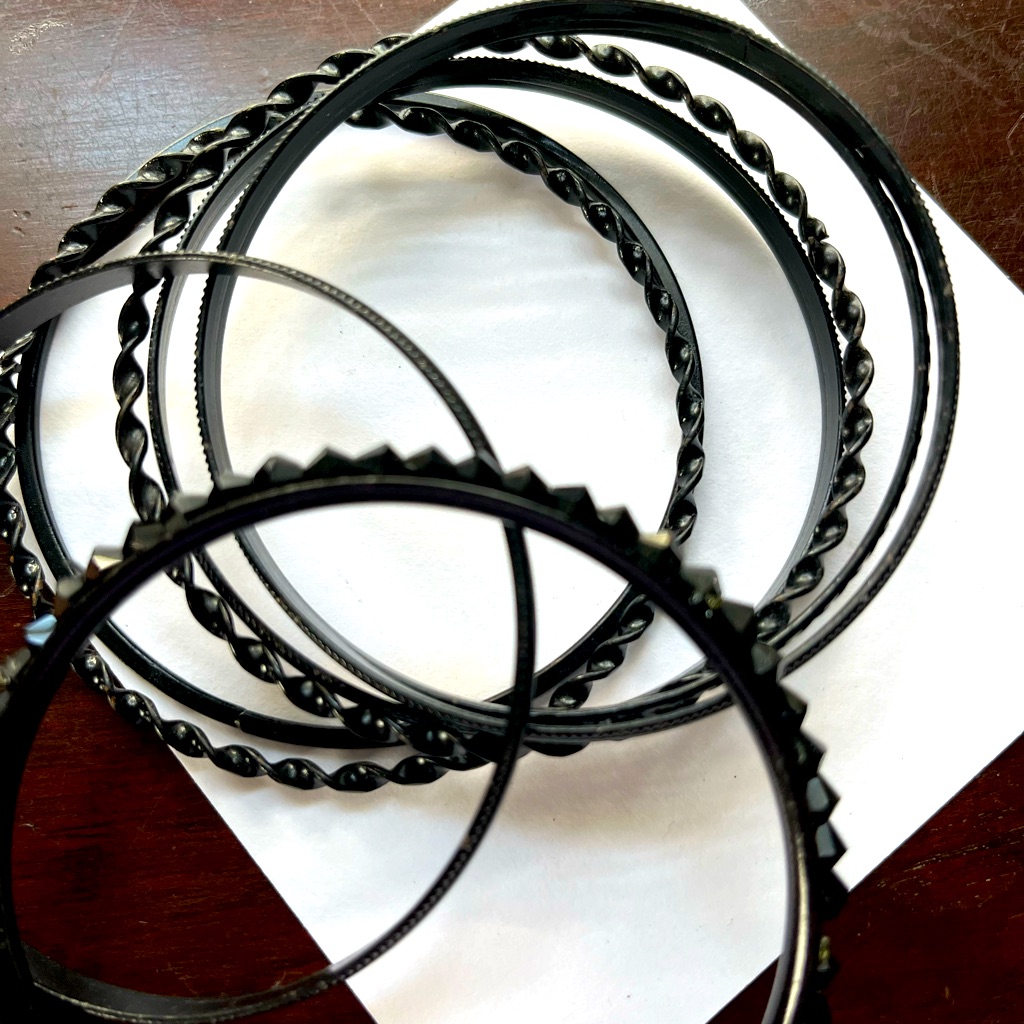Stackable Black Bangle Bracelet Set